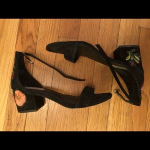 Steve Madden Embroidered Block Heel Sandals